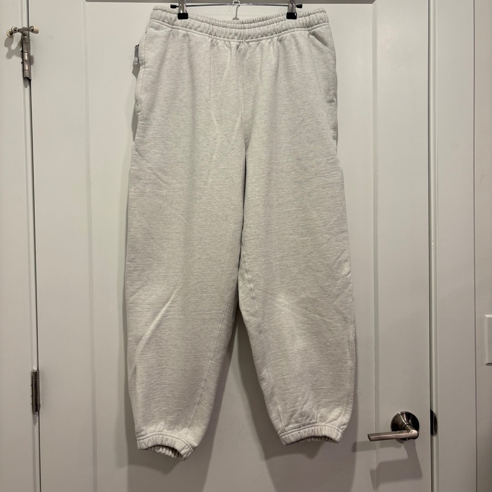 Nike Solo Swoosh Mens Sportswear Fleece Joggers Heather Grey Sweatpants Large